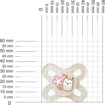 Preview: Schnuller für die ganz Kleinen, Eule mit Blume, beige